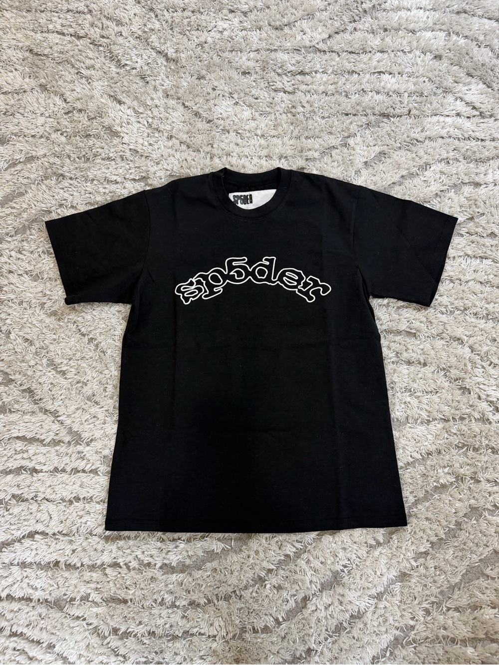 Kids Black Spodler Logo Short Sleeve Tee